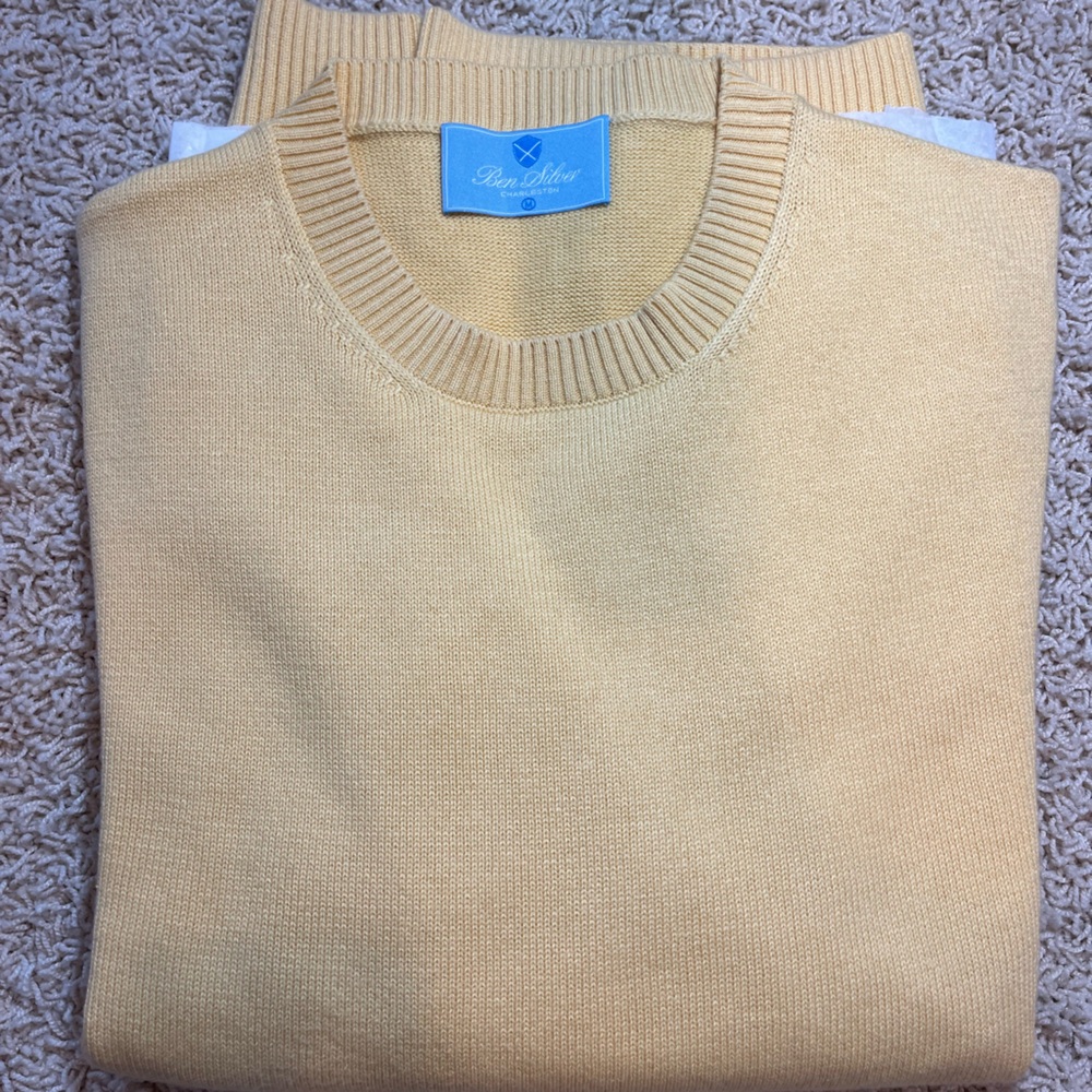 Ben Silver Ribbed Yellow Crewneck Sweater
